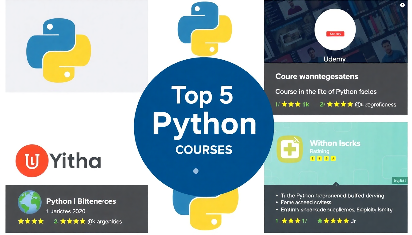 2026년 최신 파이썬 입문 강의 5선 플랫폼 로고와 특징을 담은 콜라주 이미지